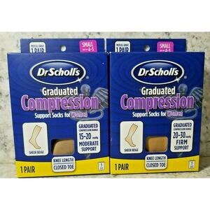 Dr. Scholl's Compression Support‎ Socks For Women Small Sheer Beige Closed Toe-2